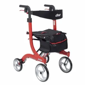 4 Wheel Rollator drive Nitro Red Tall Height Aluminum Frame Count of 1 By Drive Medical