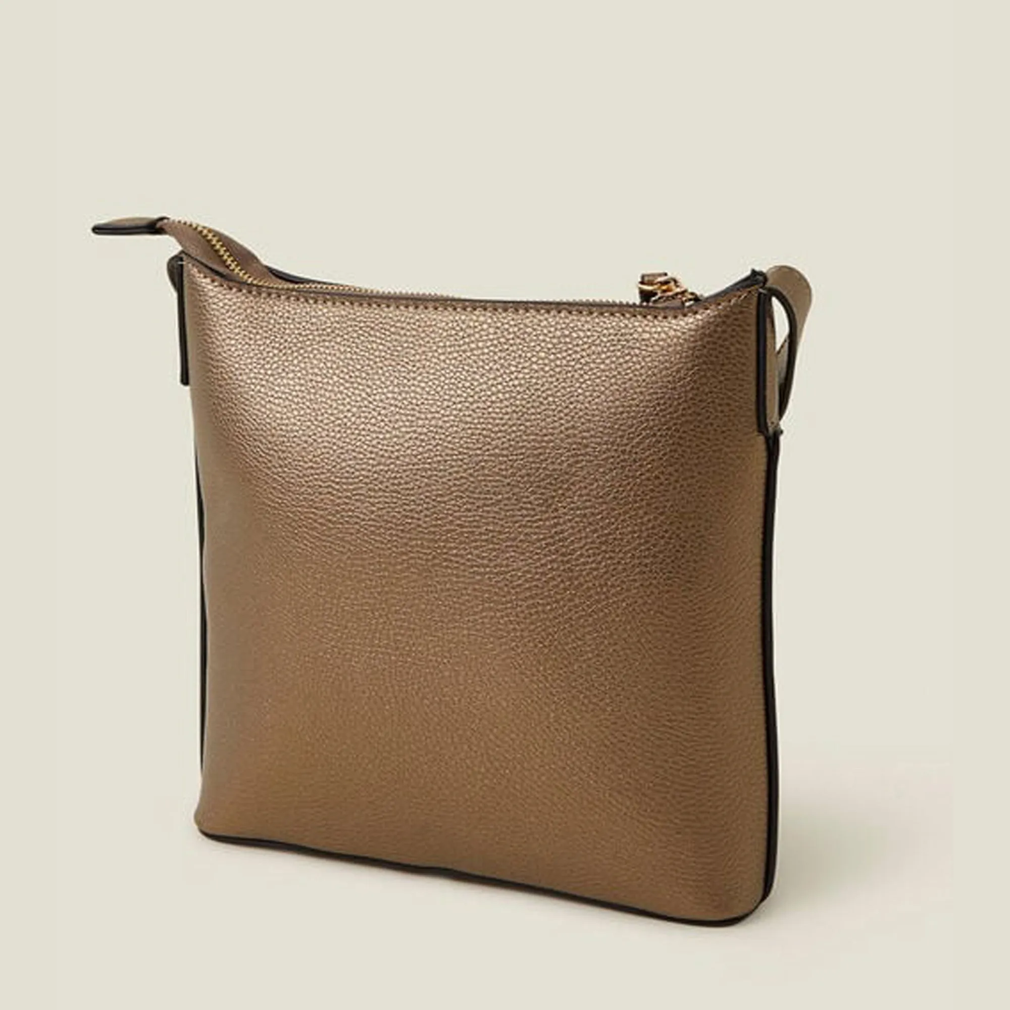 Accessorize London Women's Bronze Classic Messenger Bag