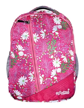 Alpha Nemesis Casual School Backpack/College Bag For Kids Made With Waterproof polyester 30 Ltrs Pink School Backpack