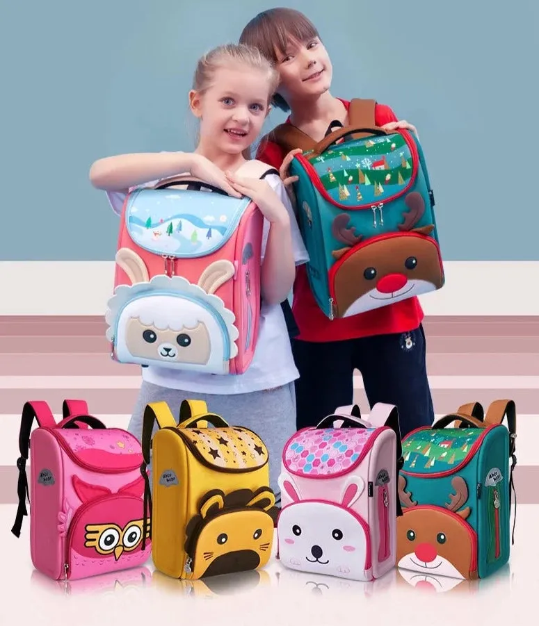 Animal Theme Fully Open Design Kindergarten Backpack for Kids