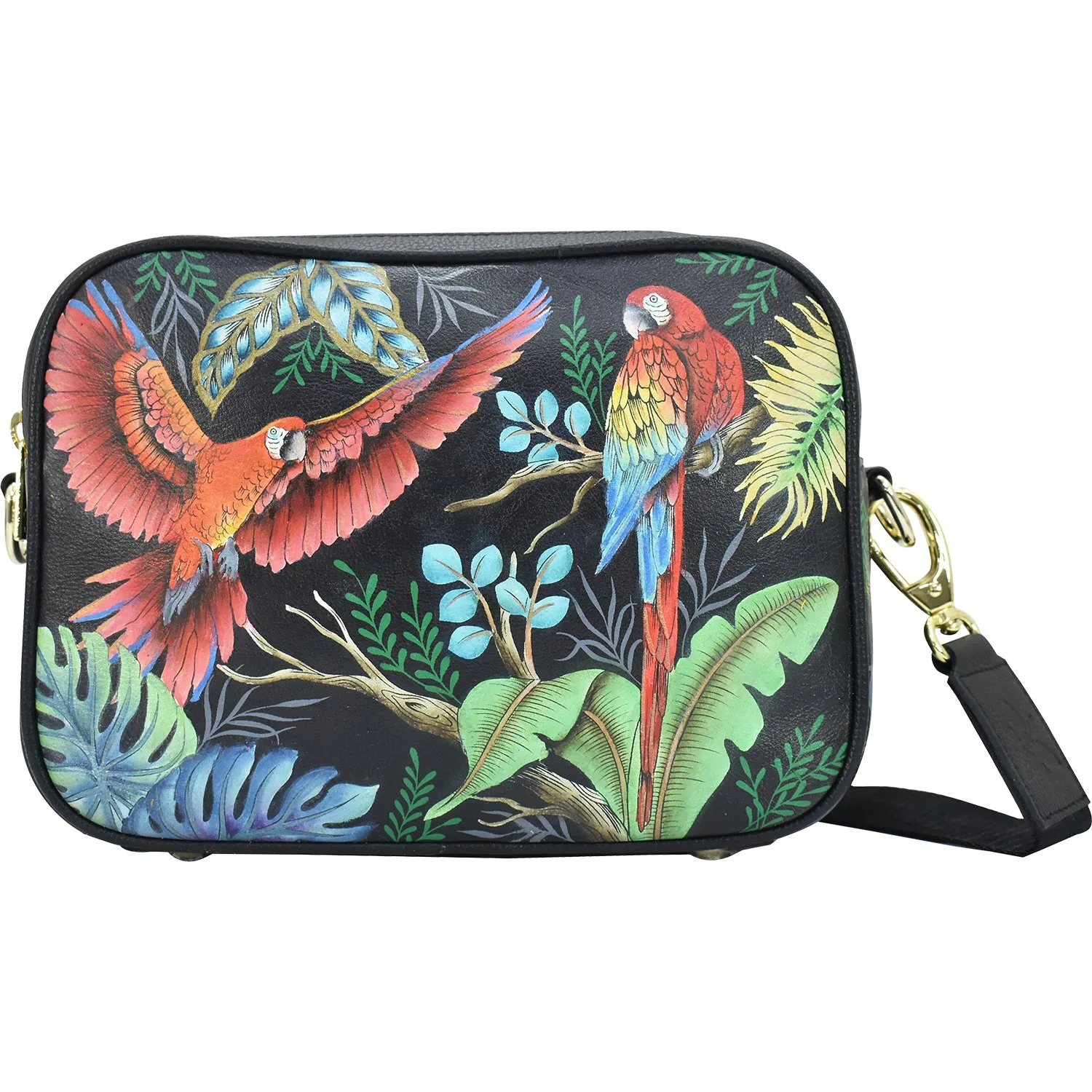 Anuschka Twin Top Messenger Rainforest Beauties Leather