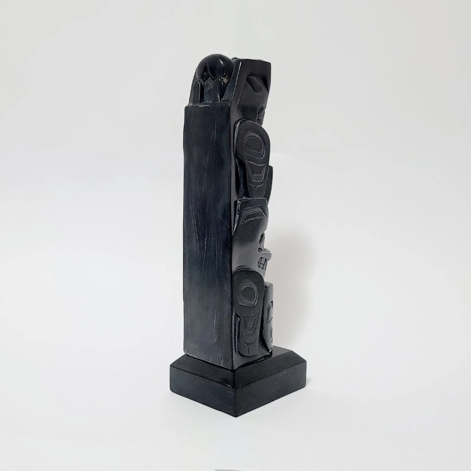 Argillite Eagle & Orca Totem Pole