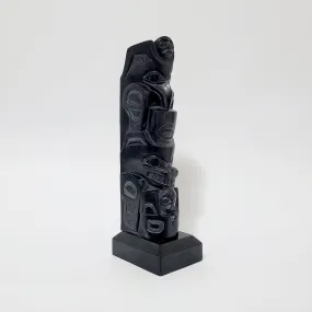 Argillite Eagle & Orca Totem Pole