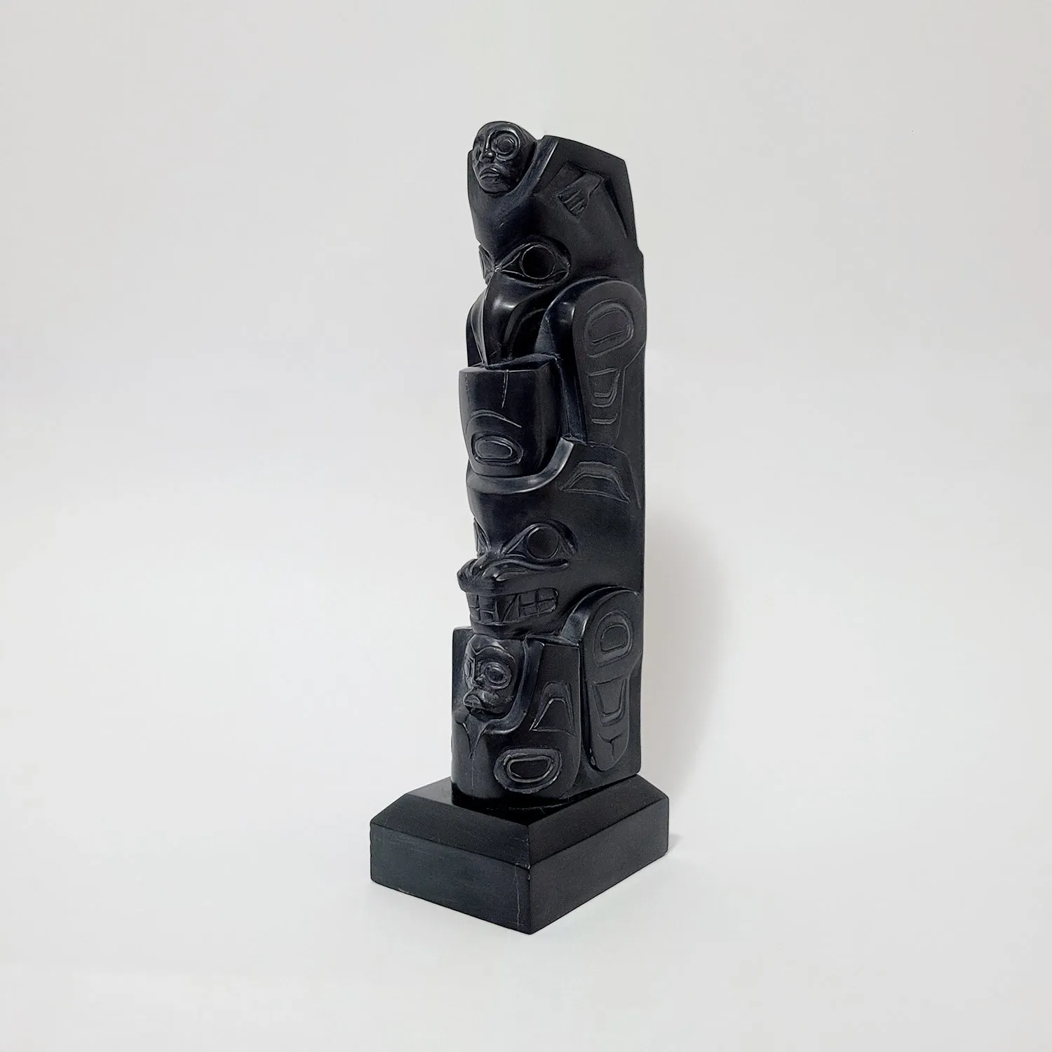 Argillite Eagle & Orca Totem Pole