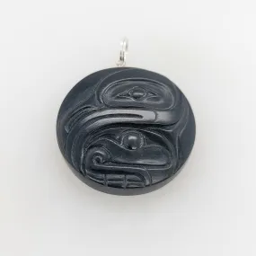 Argillite Round Eagle Chief Pendant