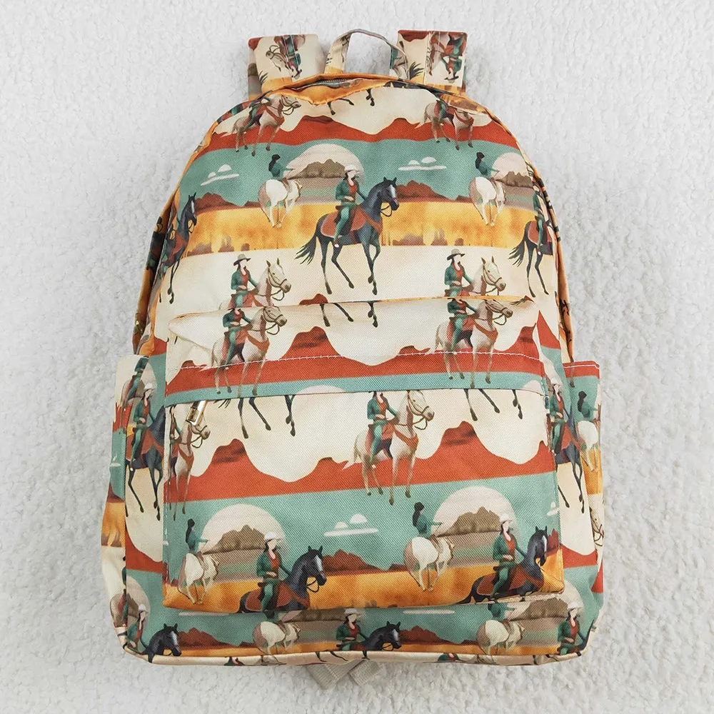 Baby Kids Backpacks Children Western Horse Rodeo Cowboy Backpacks Bags BA0266