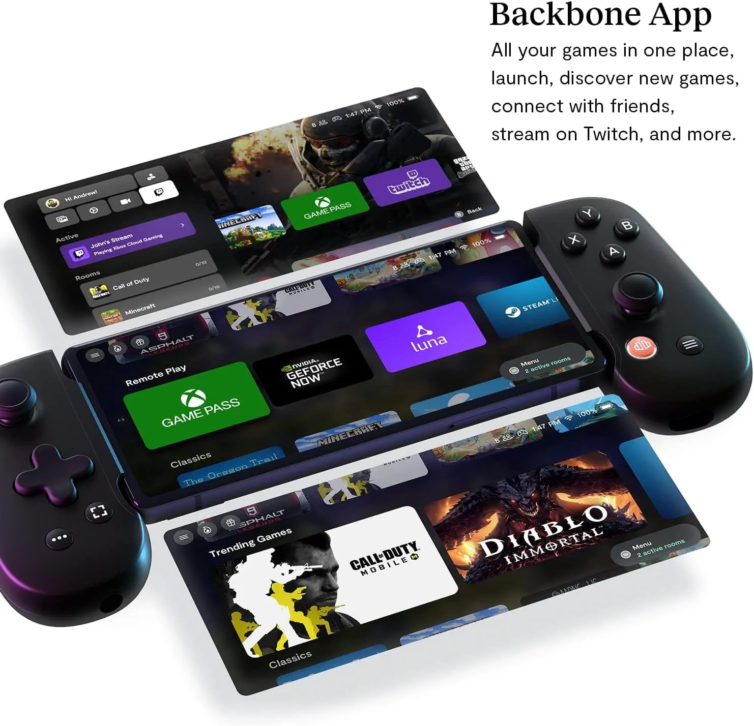 BACKBONE One Mobile Gaming Controller for Android (USB-C) - Xbox Edition - Turn Your Phone into a Gaming Console - Black