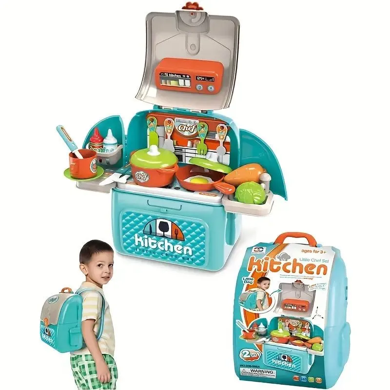 Backpack Kitchen Pretend Playset