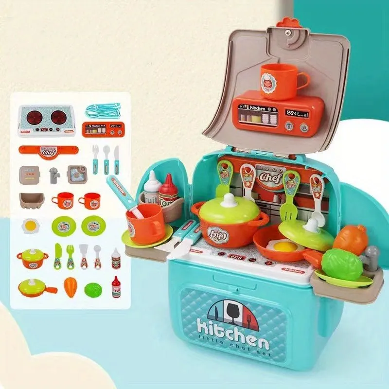 Backpack Kitchen Pretend Playset