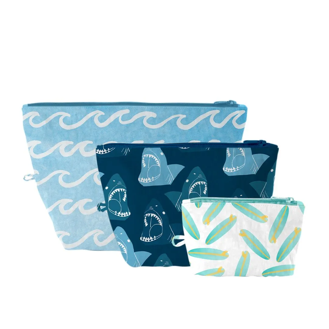 Beach Waves Cosmetic Pouch, Set of 3