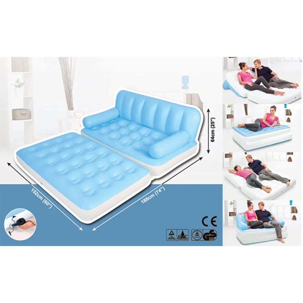 Bestway Inflatable 5 in 1 Multi-functional Couch - blue