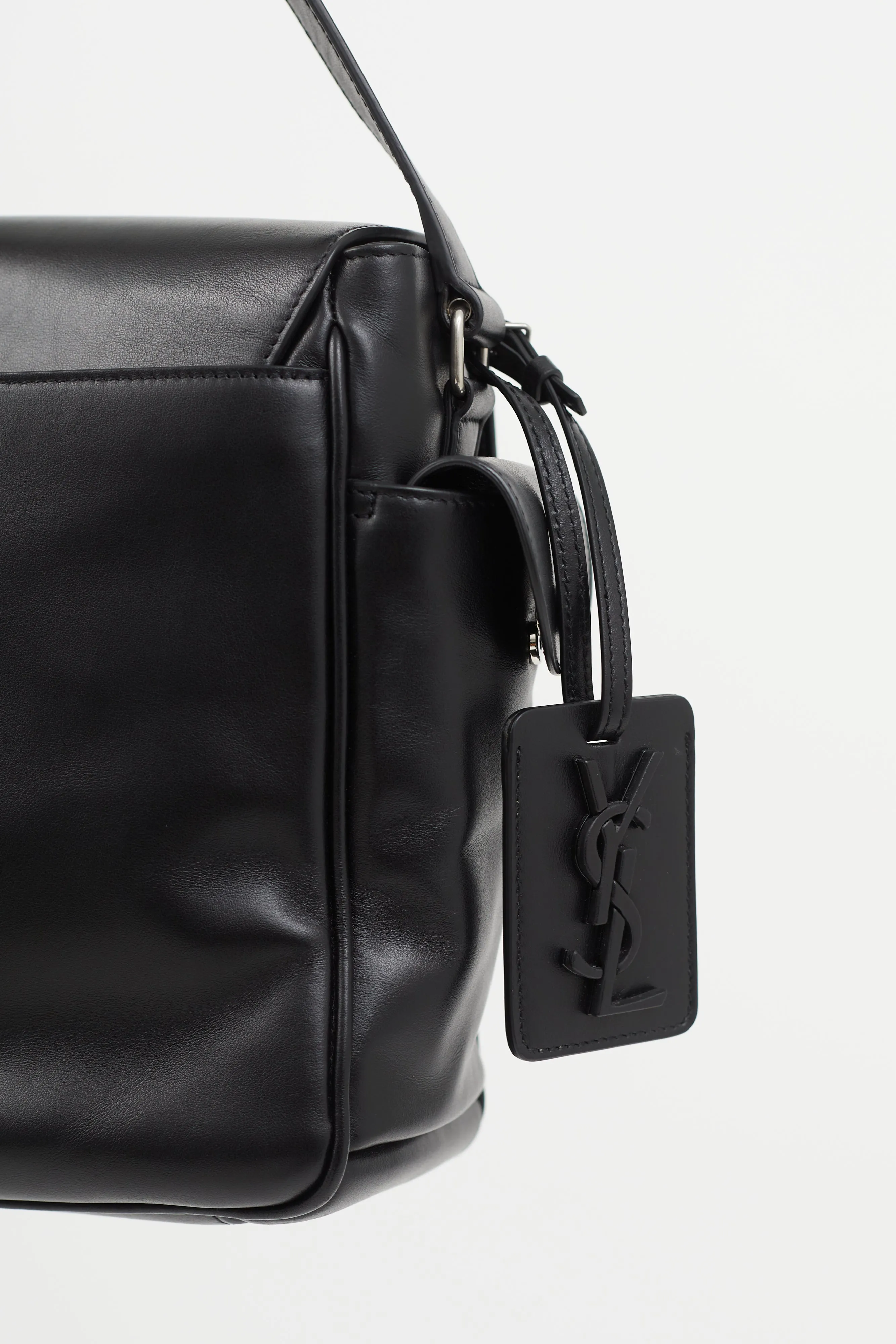 Black Leather Messenger Bag