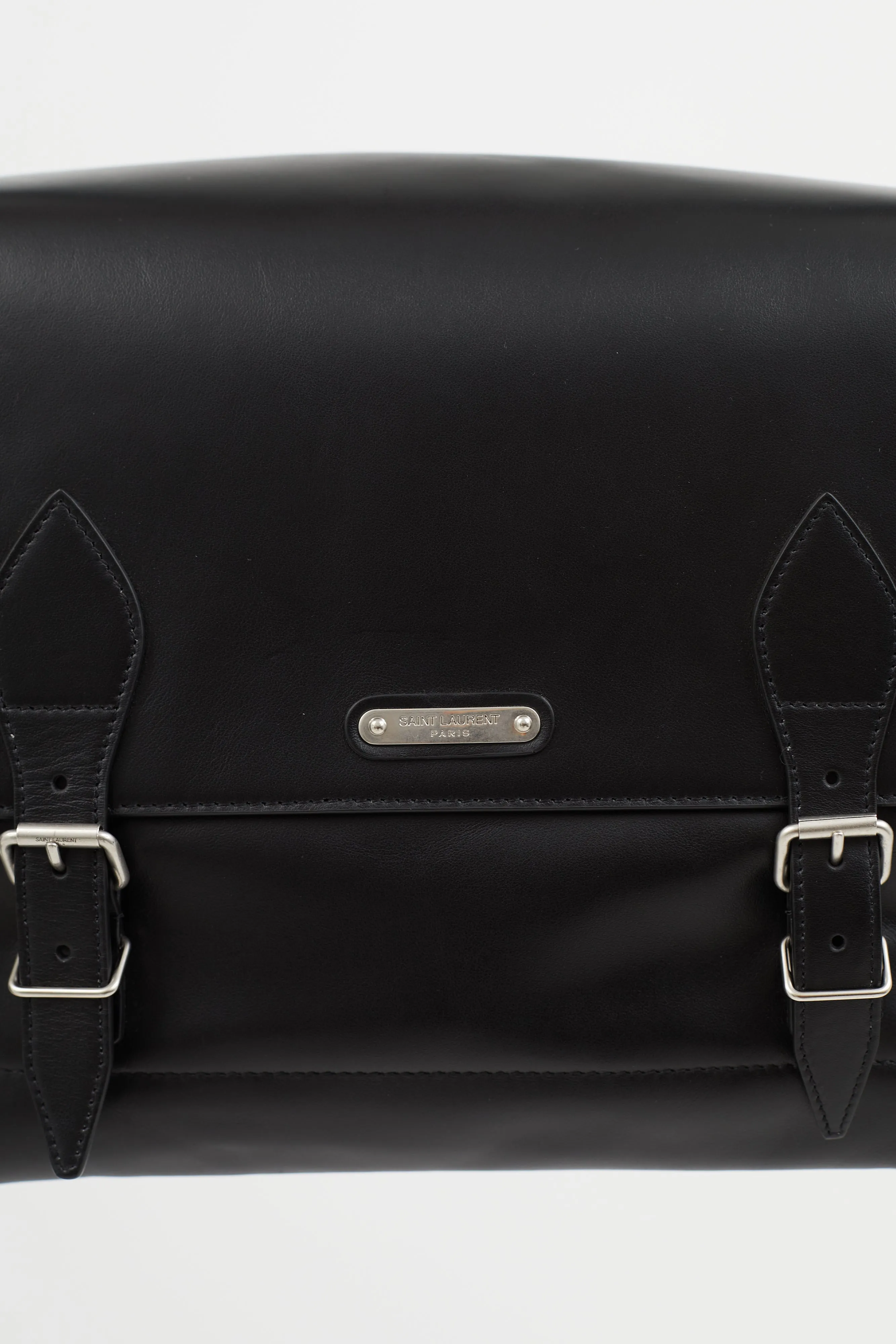 Black Leather Messenger Bag