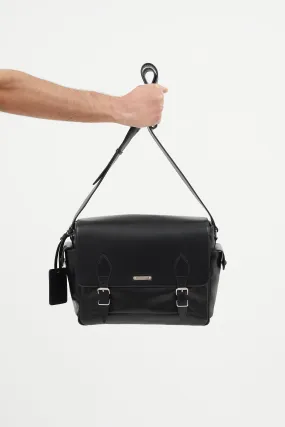 Black Leather Messenger Bag