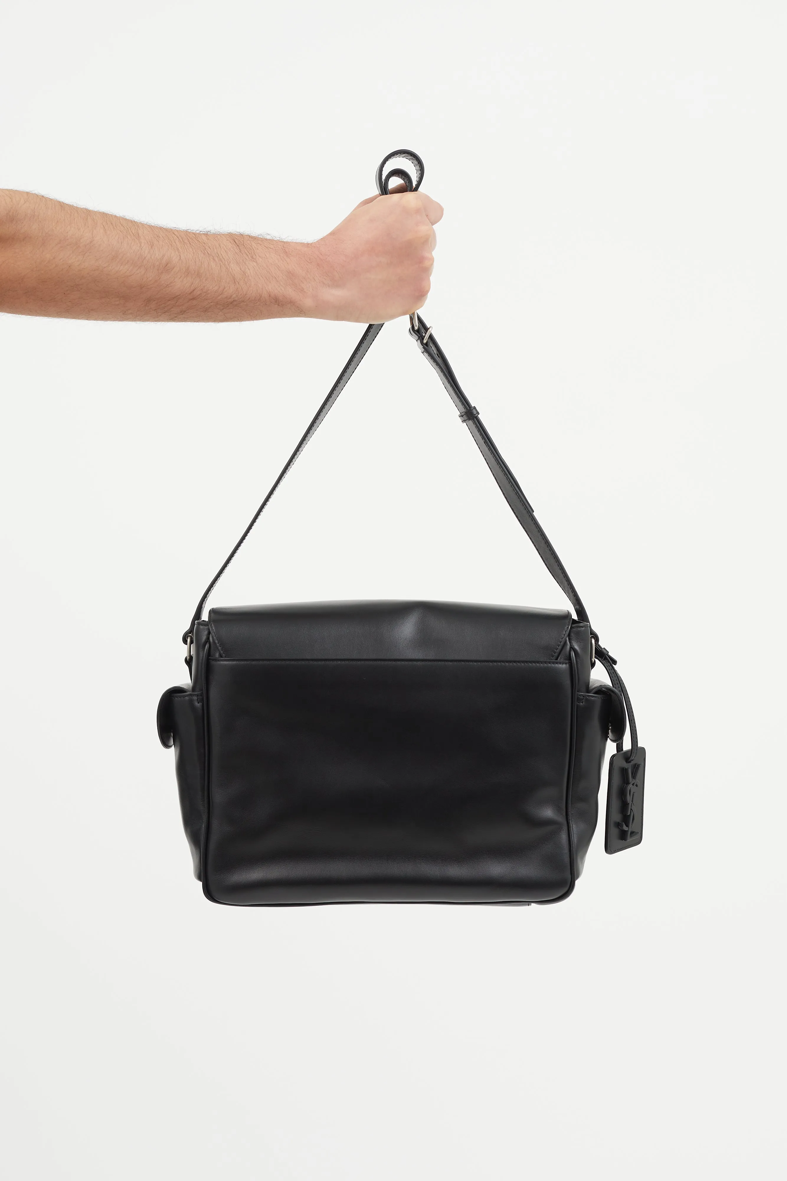 Black Leather Messenger Bag