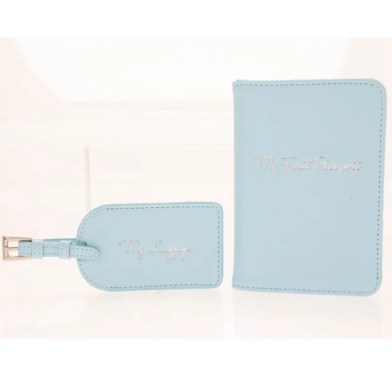 Blue Passport Holder and Luggage Tag