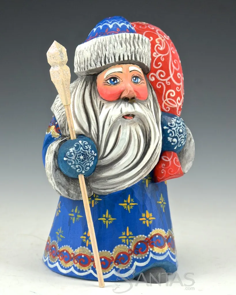 Blue Russian Santa with Red Sunset toybag