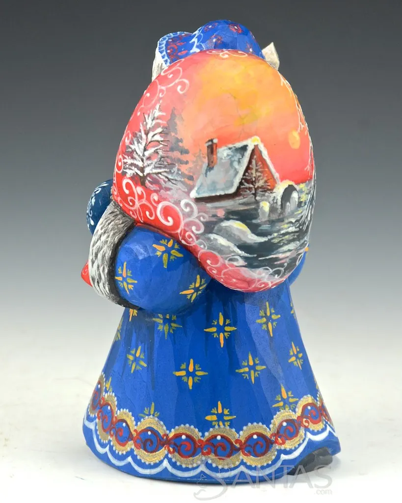 Blue Russian Santa with Red Sunset toybag