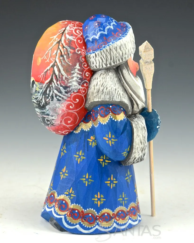 Blue Russian Santa with Red Sunset toybag