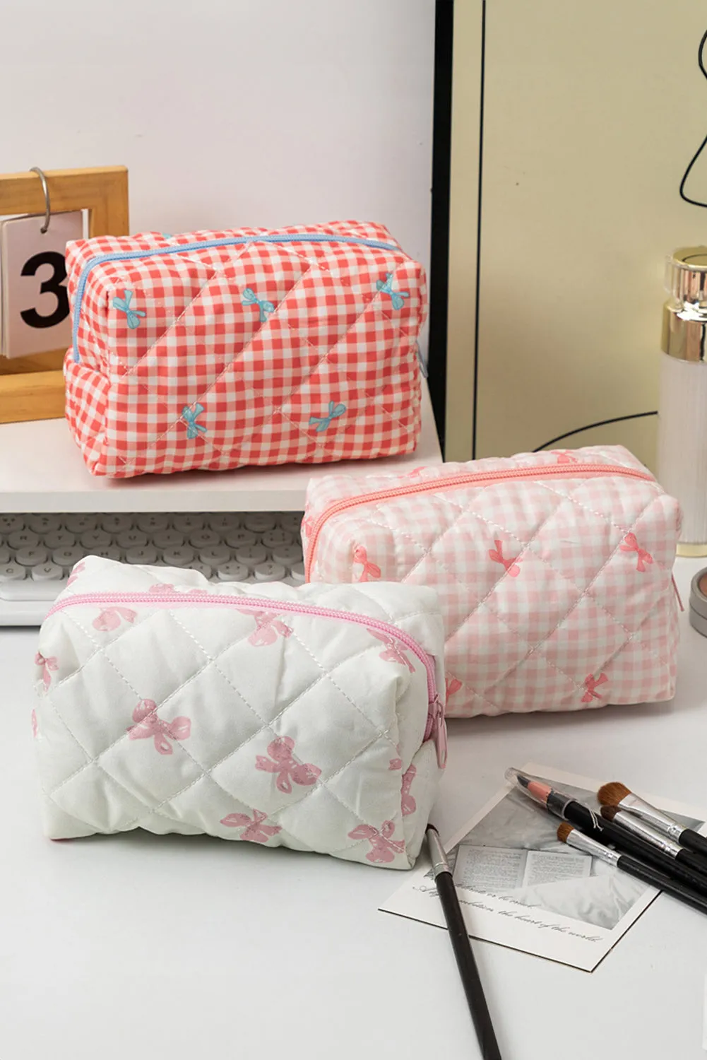 Bow Cosmetic Bag - 3 Colors