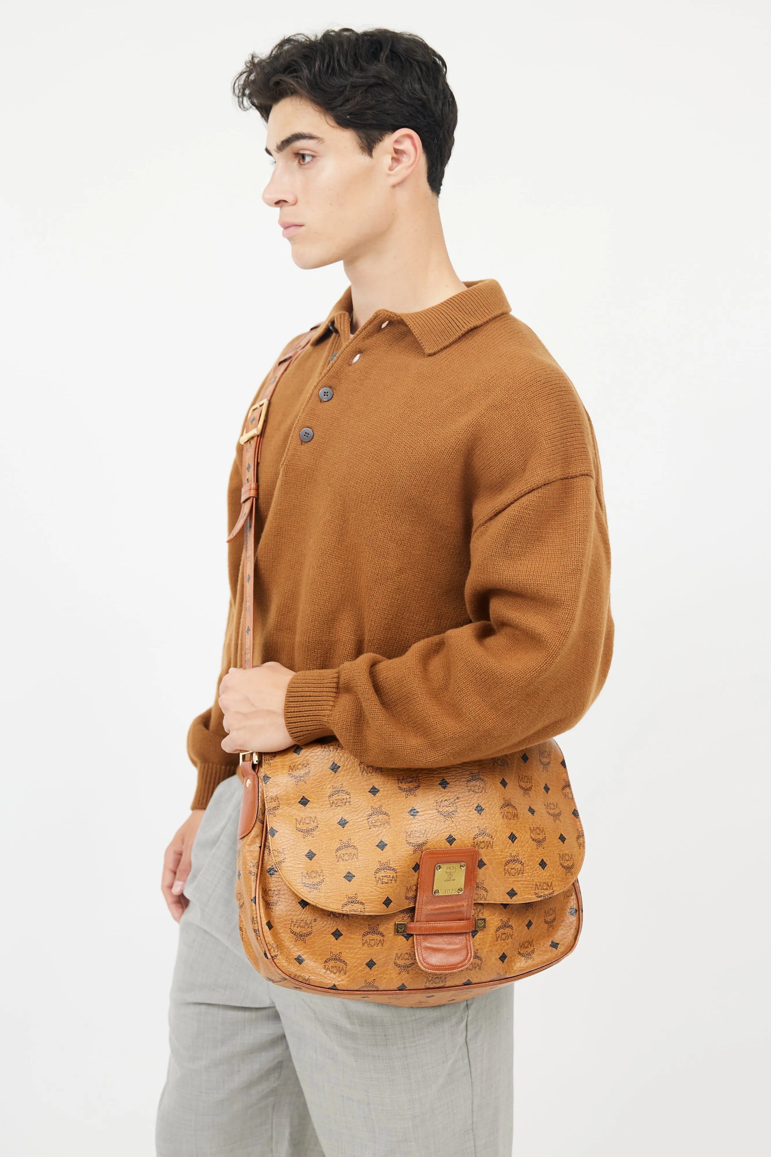 Brown Visetos Messenger Bag