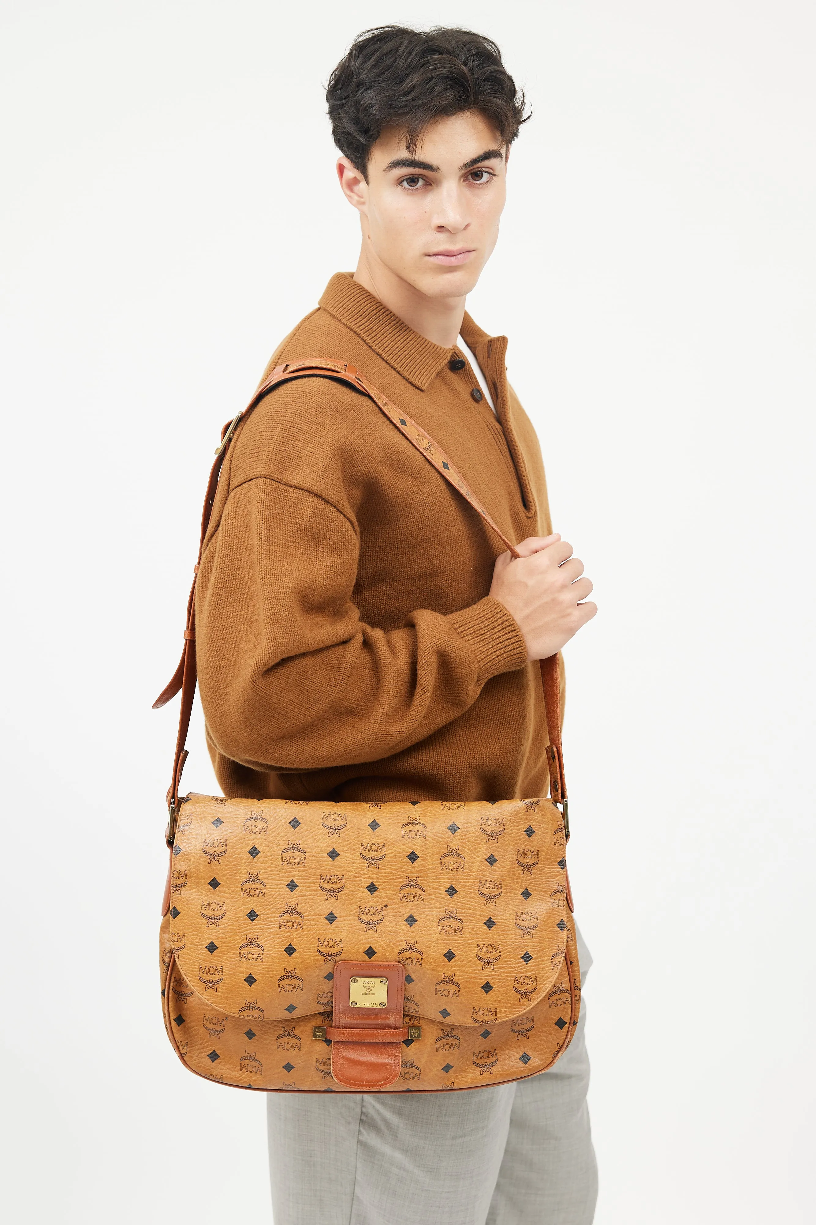 Brown Visetos Messenger Bag