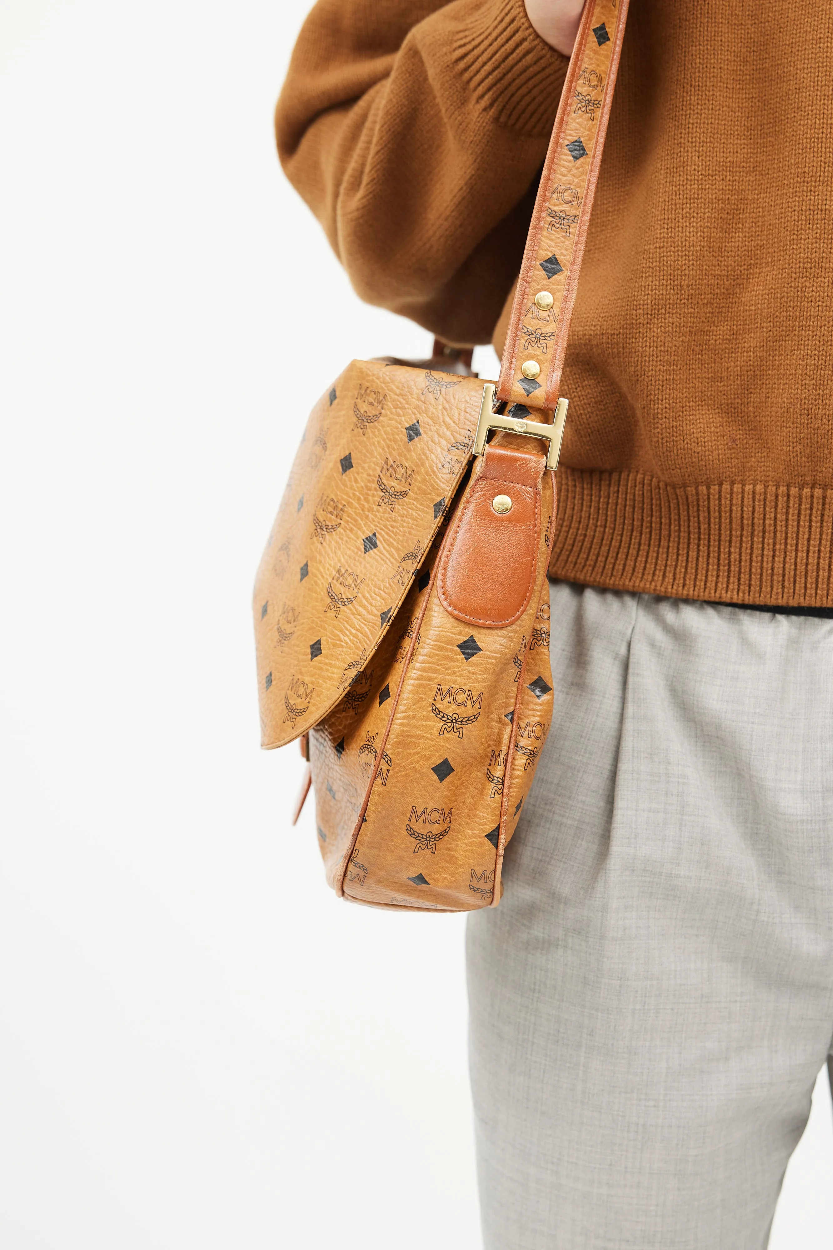 Brown Visetos Messenger Bag