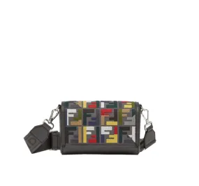 CANVAS BAG WITH MULTICOLOUR FF EMBROIDERY