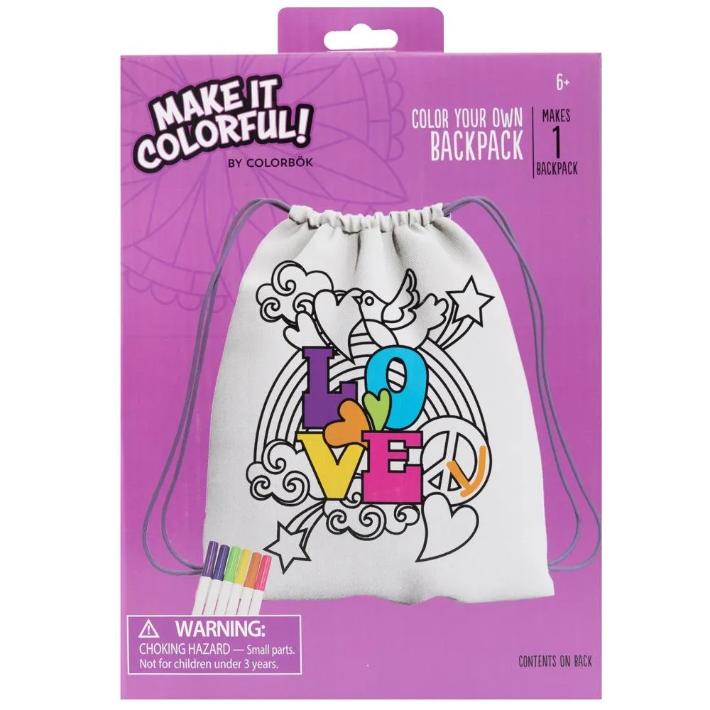 Colorbok Make It Colourful! Colour Your Own Backpack - Groovy*