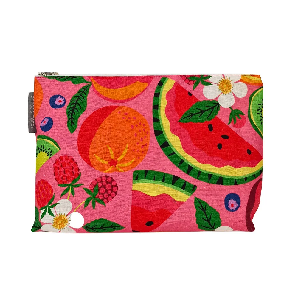 Cosmetic Bag - Linen - Large - Tropicana