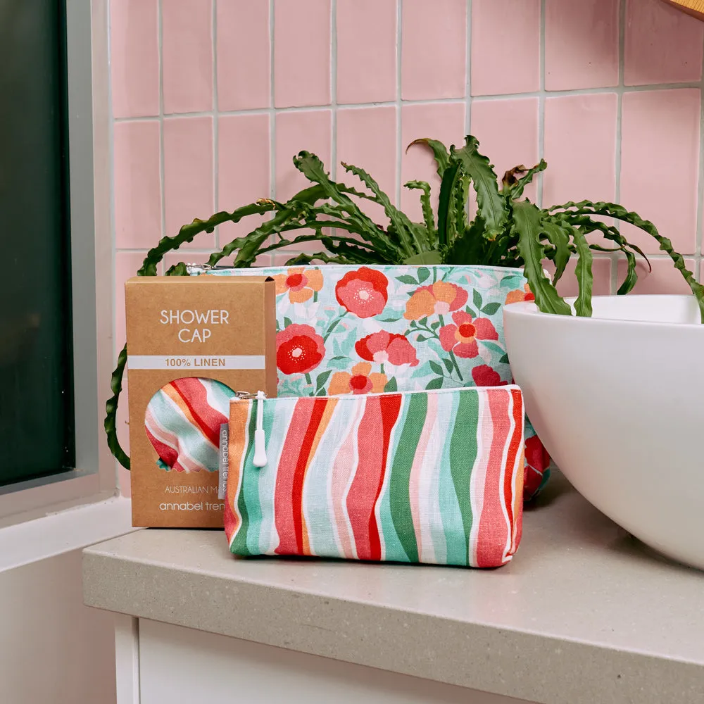 Cosmetic Bag - Linen - Small - Sherbet Poppies