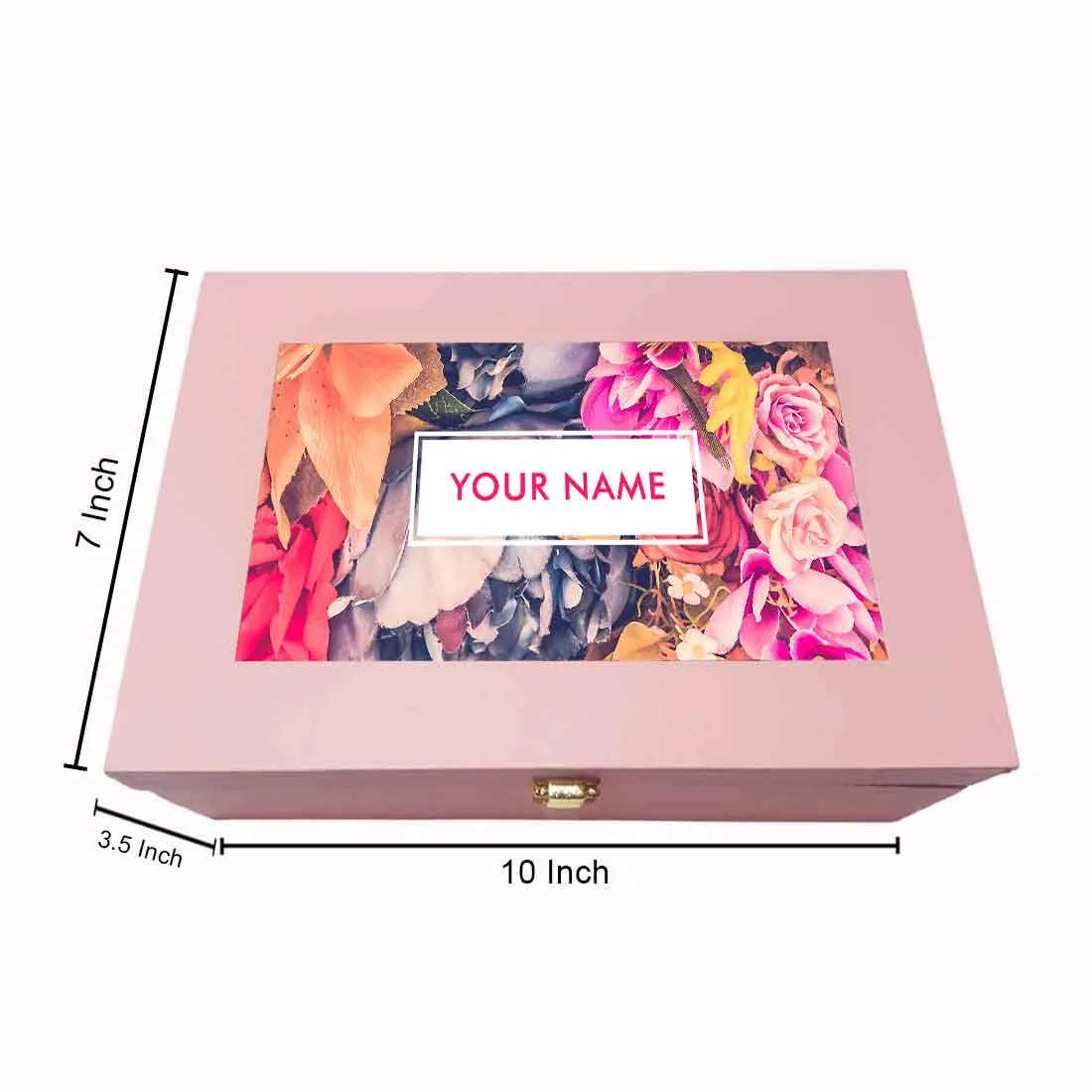 Customized Jewelry Box for Women Wedding Gift Add Name - Multi Flower