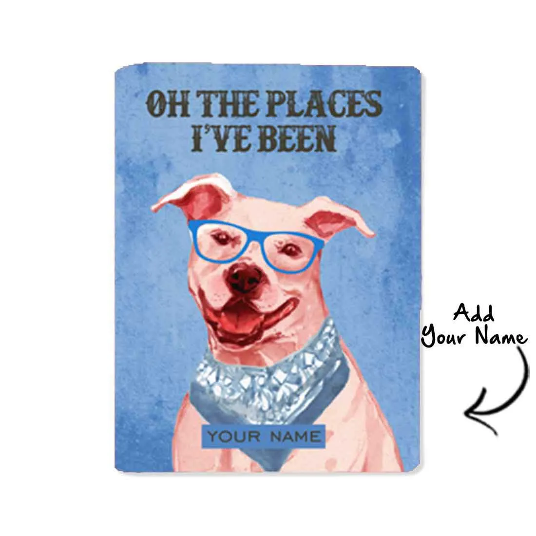 Customized Passport Cover Luggage Tag Set - Hipster Lab Dog with Scarp