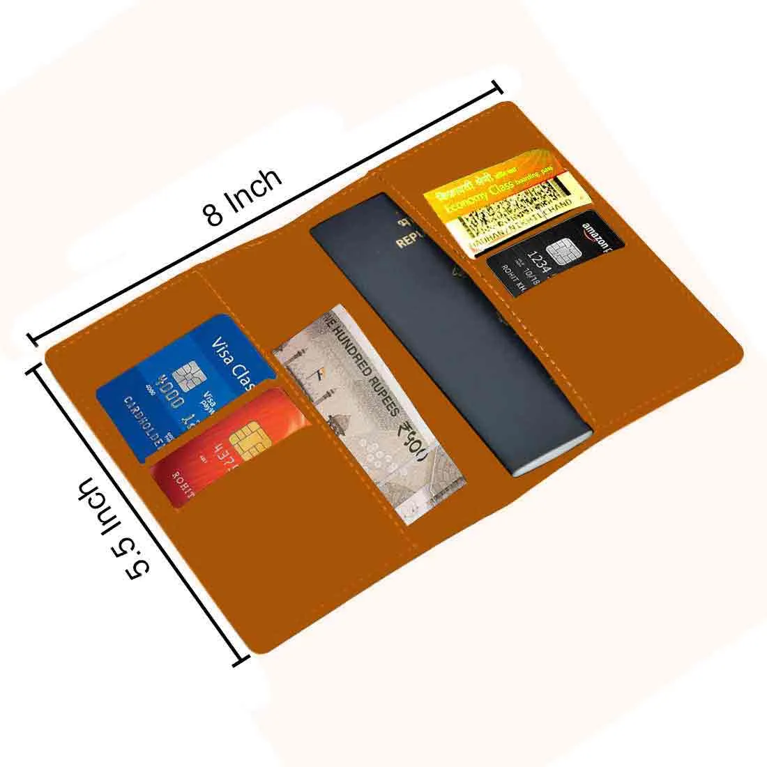 Customized Passport Holder Cover Travel Wallet Case-INDIAN PASSPORT STYLE-MULTICOLOR