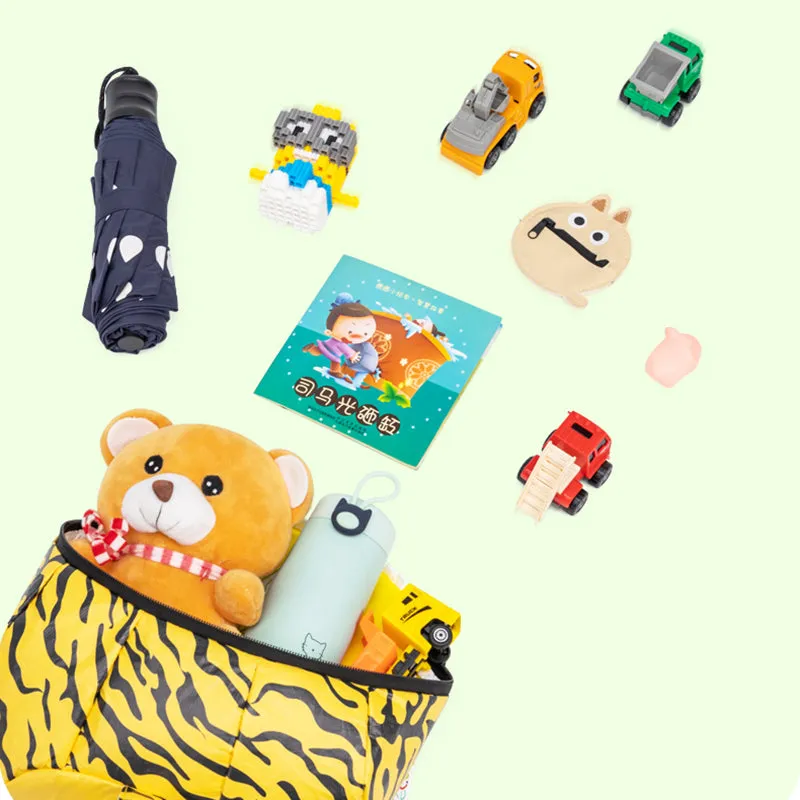 Cute Tiger Tyvek Paper Backpack for Kids Eco-Friendly