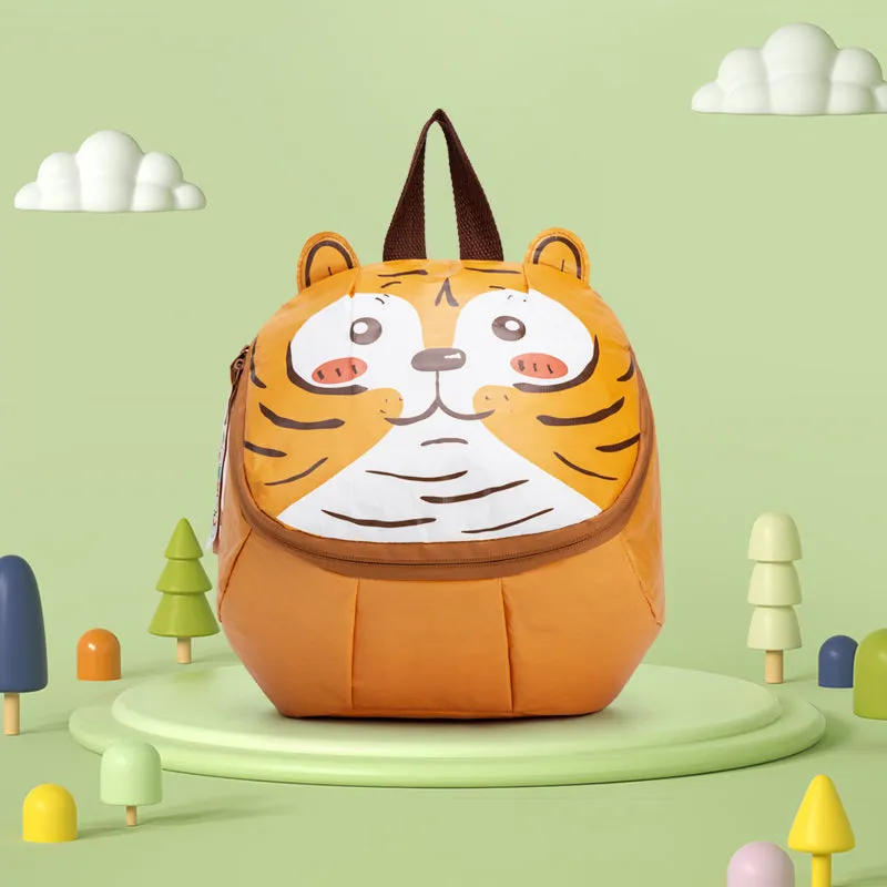 Cute Tiger Tyvek Paper Backpack for Kids Eco-Friendly