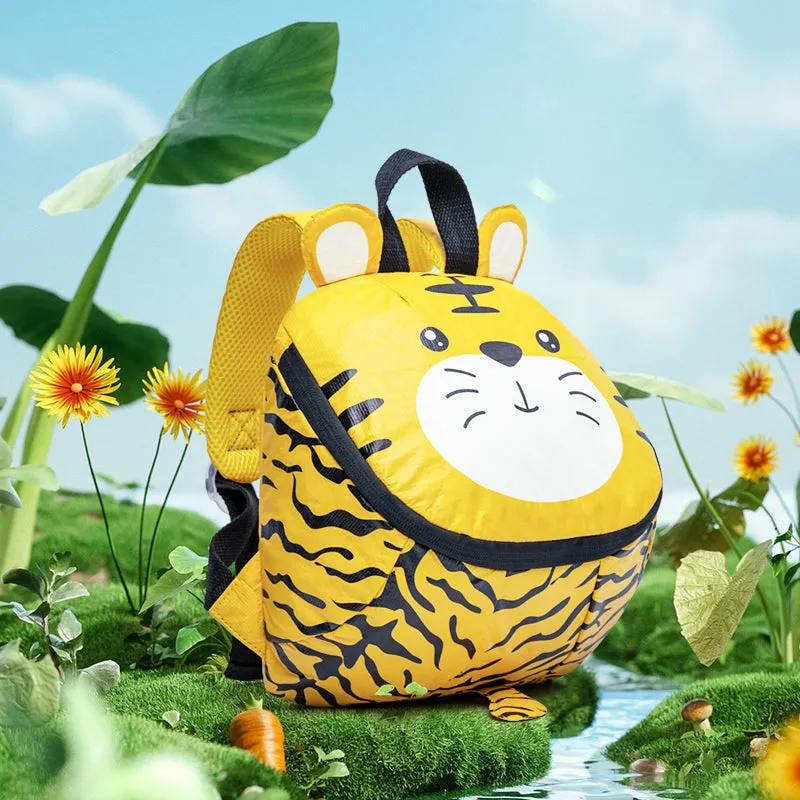 Cute Tiger Tyvek Paper Backpack for Kids Eco-Friendly