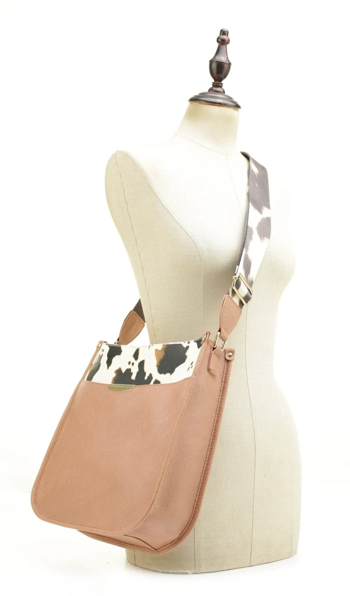 DS97160U2-6 Plain Cow Printed 2 in 1 Messenger Crossbody Bag