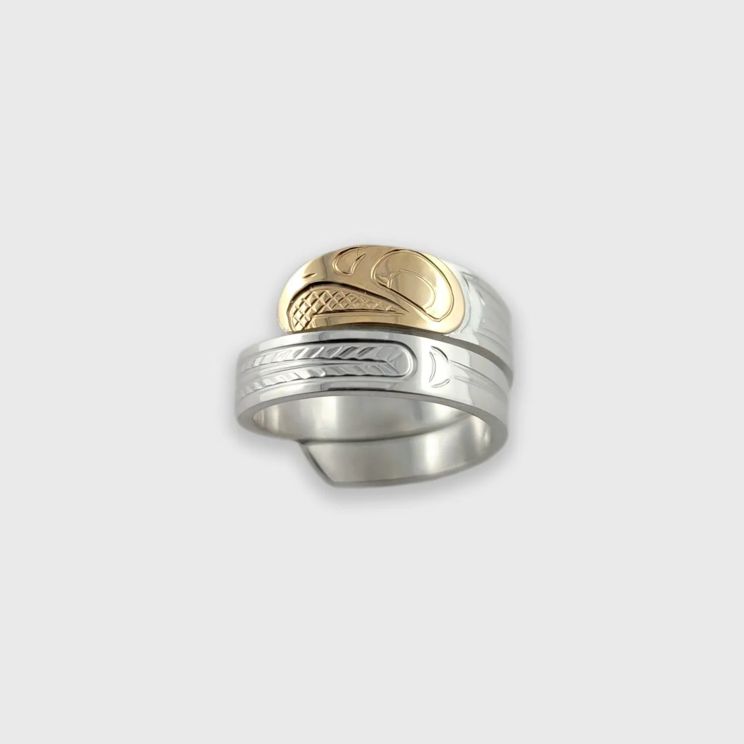 Eagle Silver and Gold Wrap Ring