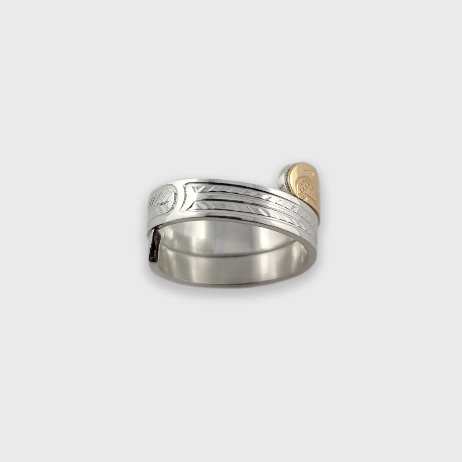 Eagle Silver and Gold Wrap Ring