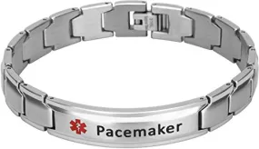 Elegant Surgical Grade Steel Medical Alert ID Bracelet - Men's / Pacemaker