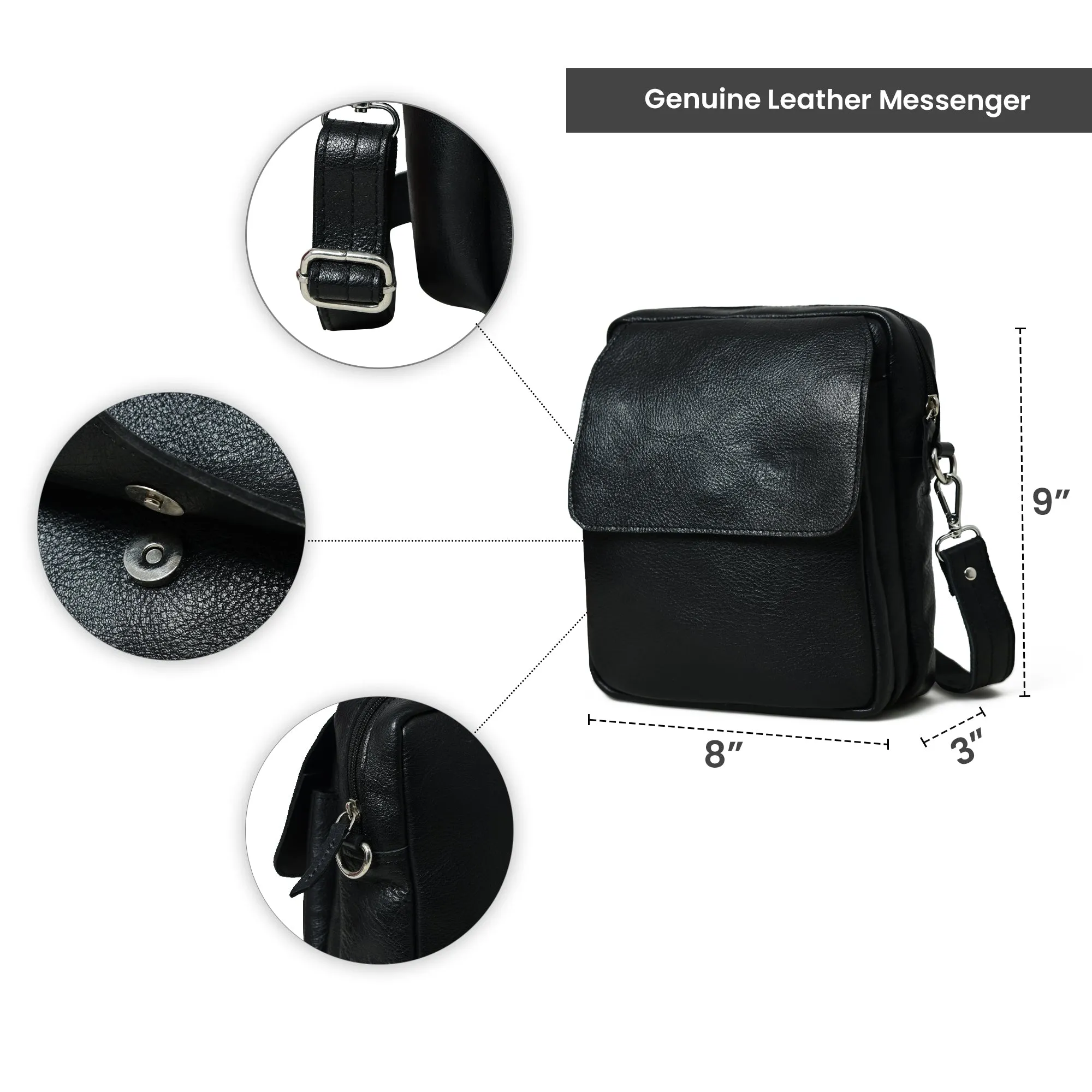 Enzo Black Side Messenger