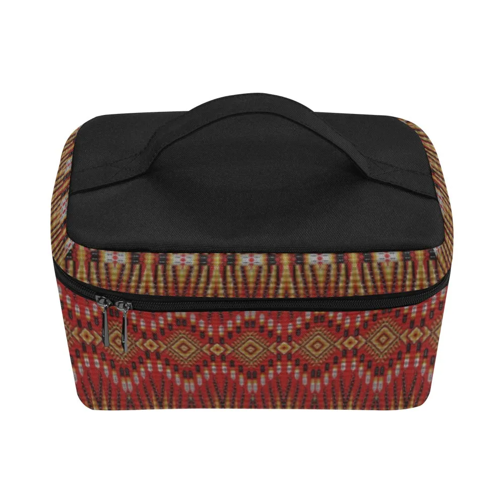 Fire Feather Red Cosmetic Bag/Large