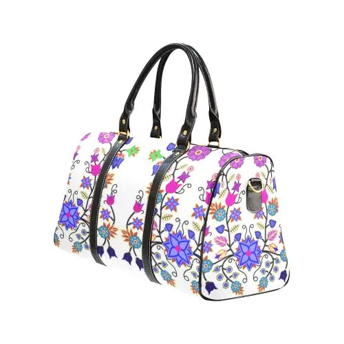 Floral Beadwork Seven Clans White Waterproof Travel Bag