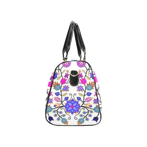 Floral Beadwork Seven Clans White Waterproof Travel Bag