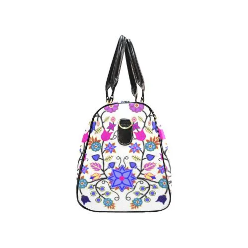 Floral Beadwork Seven Clans White Waterproof Travel Bag