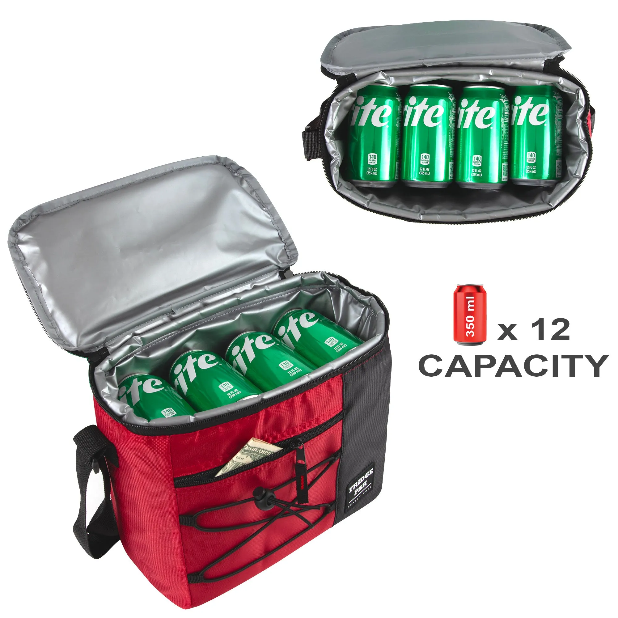 Fridge Pak 12-Can Bungee Cooler Bag - 4 Colors