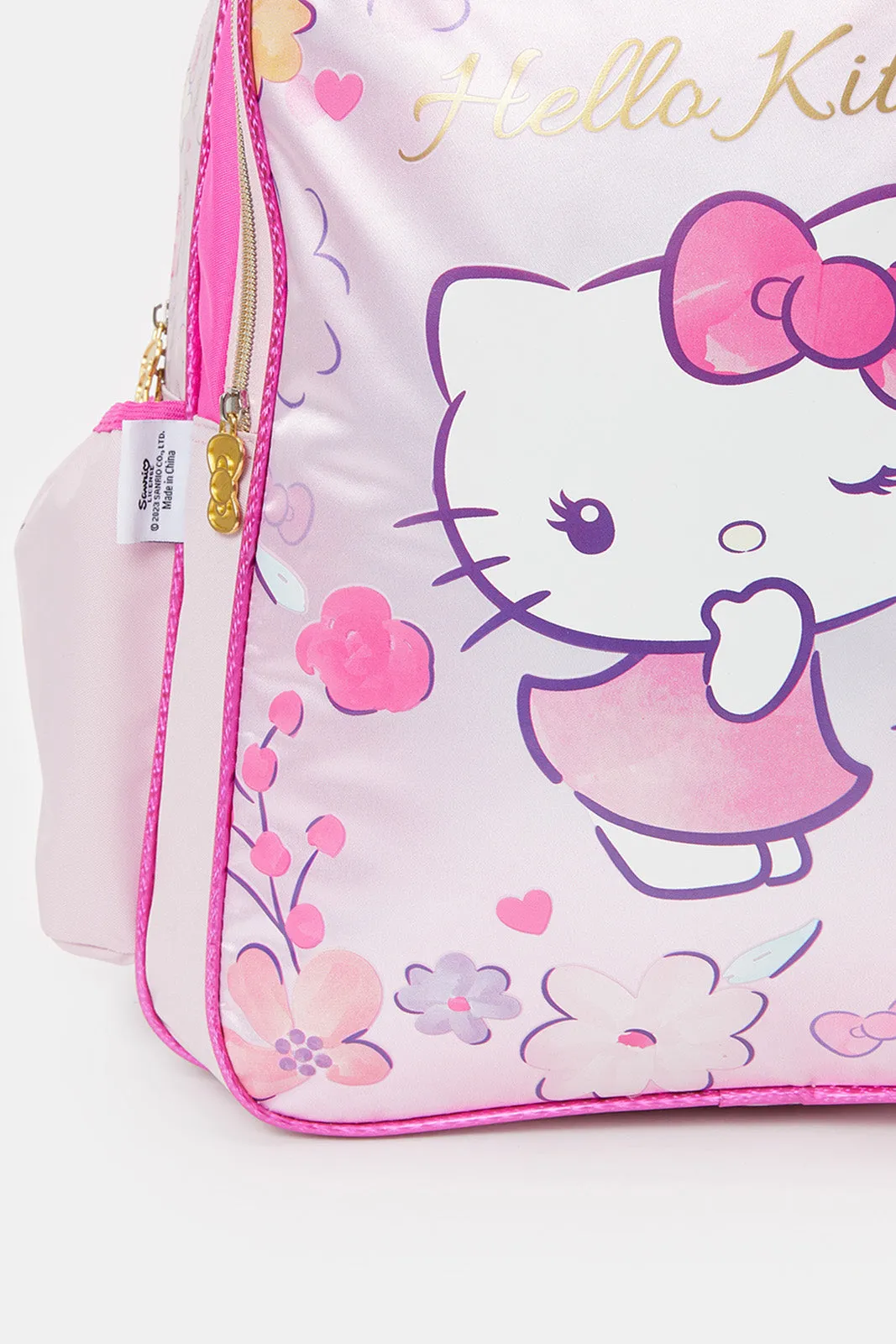 Girls Pink And Fuchsia Hello Kitty Print 18" Backpack