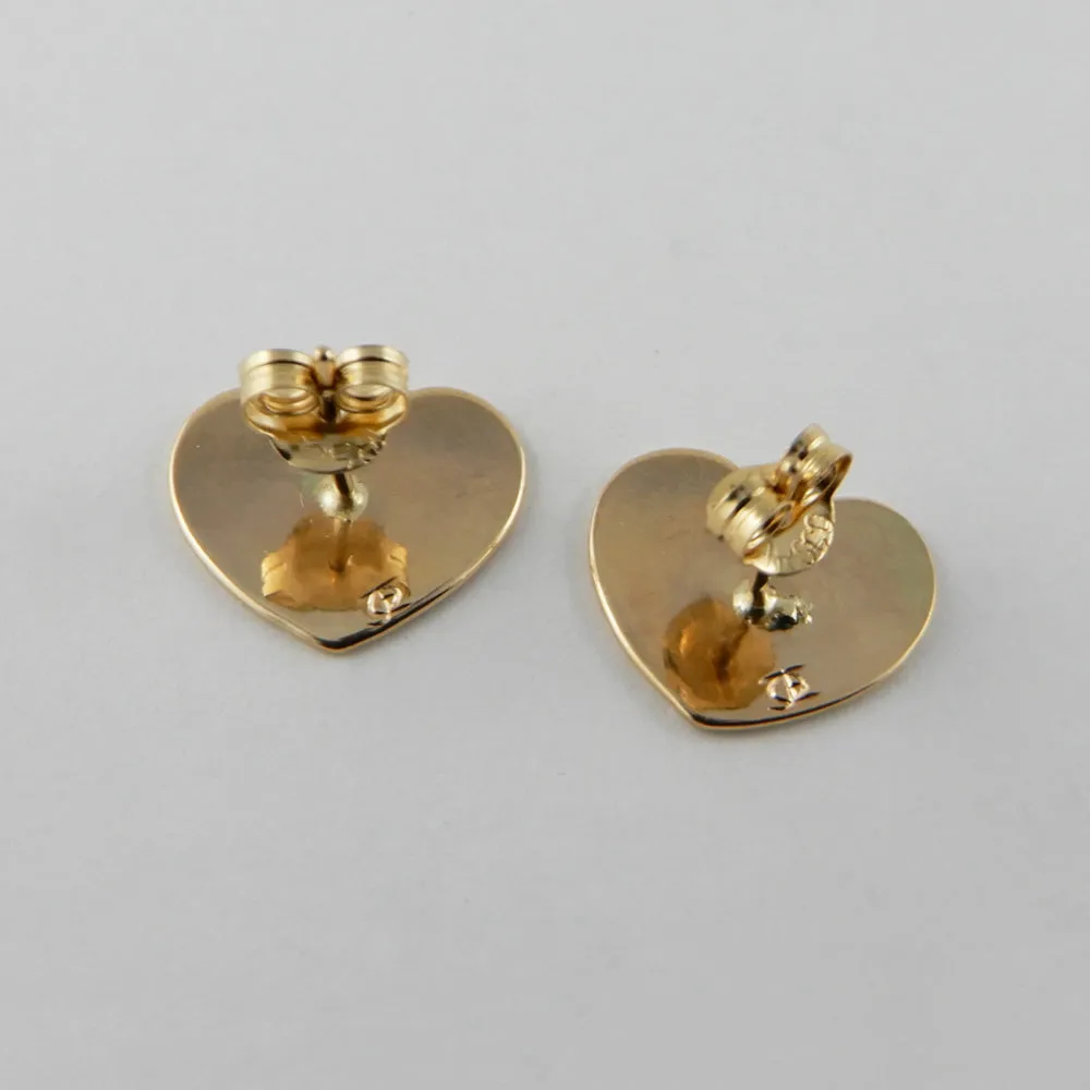 Gold Eagle Heart Studs / Earrings