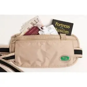 Hajj Safe - Anti-theft Hajj & Umrah Travel Waist Bag or Ihram Belt Muslim Pilgramage Bag Passport Money Purse